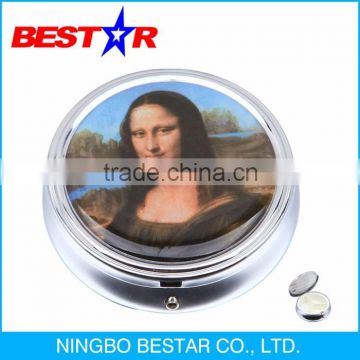 Promotional Printed Round Metal Pill Box with CE Approval