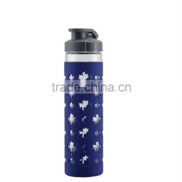 550ml silicon sleeve single wall borosilicate glass cup