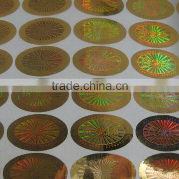 2015 best selling products golden holographic label hologram sticker