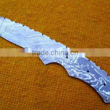 udk b74" Custom handmade Full tang Damascus blank blade hunting knife