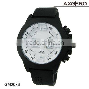 Fashion Japan Quartz Rubber Silicon rubber wristband Watch