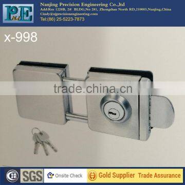 statin brushed stainless steel 304 double square head double glass door lock