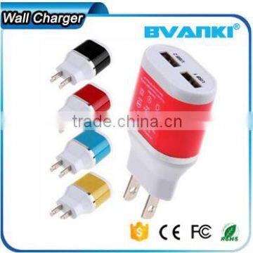 Top high quality Wholesale Dual Port DC wall charger 5V 2.1A travel charger 5 volt 2.1amp micro usb charger online shopping