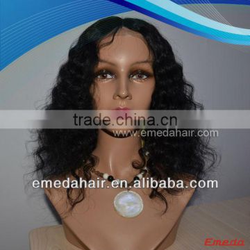 Hand tied stock peruvian virgin hair curly afro wigs for black women