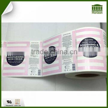 High Quality Printed Gloss Varnish Skin Cream Bottle Label Stickers