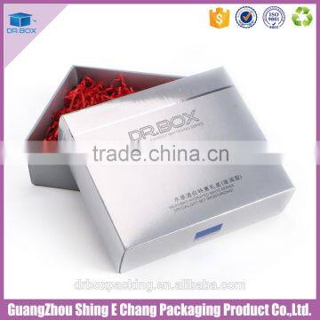 Silver white printing paper cosmetics box,cosmetic packaging box