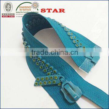 Rhinestone teeth zipper original manufacturer