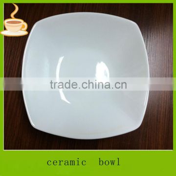 LJ-4500 9.5'' white square wholesale dinner plates / square shape dinner plates / white porcelain dinner square plates