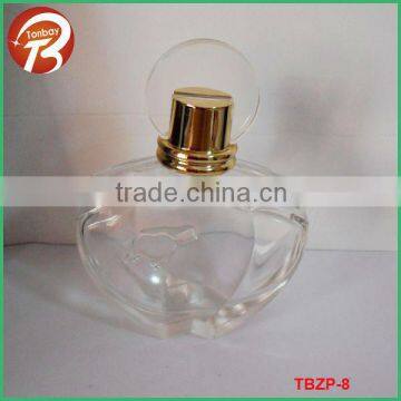 100ml high quality heart shape perfume glass bottle with surlyn cap TBZP-8