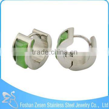 ZS13031 steel opal stone earring , wholesale fashion jewelry hoop earrings