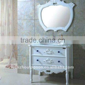 New design style PVC bathroom towel cabinet,Simple bath cabinet with glass vanity top