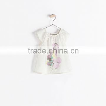 Little girls cotton printed floral blouses