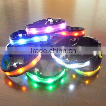 LED Nylon Pet Dog Collar Night Safety LED Light-up Flashing Glow In The Dark Electric LED Pets Cat Dog Collar