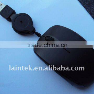 Black colour high end USB optical wired notebook mini mouse