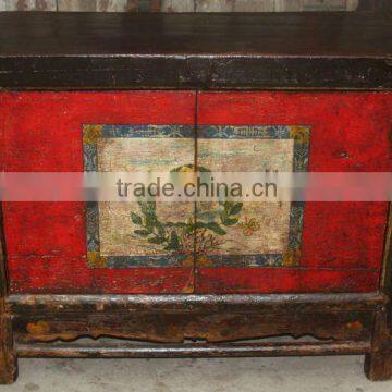 chinese antique two door mongolia cabinet