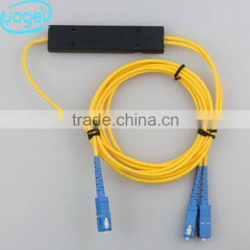 CATV optical fiber 1x2 plc splitter SC/UPC connector pigtail cable ftth mini module plc splitter ABS box