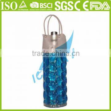 High Quality New Wine Bottle Cooler PVC Blue Cooler Wine Freezer Bag photo-3