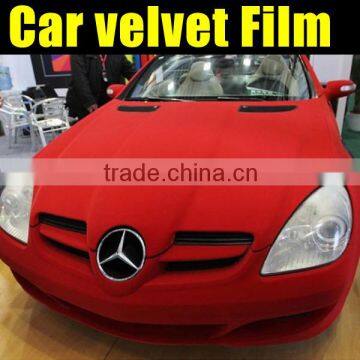 velvet car wrap 1.35*15m red color