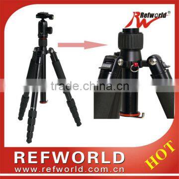 Interchangable between 1/4" and 3/8" screw T-2525 camera tripod kit with ball head