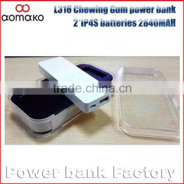 portable battery charger L316 ultrathin power bank polymer 2840MAH external battery charger private tooling power bank