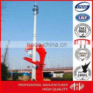 Mobile Phone Signal Tower Galvanized Monople Tower Telecommunication Antenna Pole