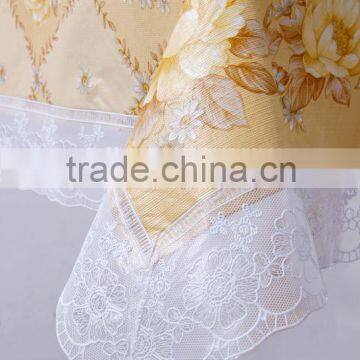 Hot Sale PVC Vinyl Lace Tablecloth With Flannel/cotton Backing photo-3