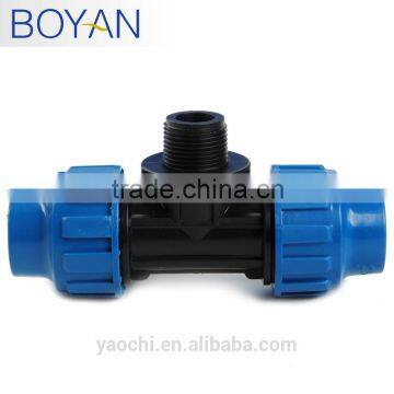 male reducing tee pp compression fitting