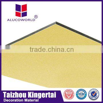 Alucoworld gold aluminium composite panel acm walls panels for rv exterior design 4mm aluminum plastic material