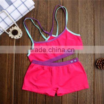 Kids Camisole Seamless Set Crop Top&Boxer shorts Girl Underwear