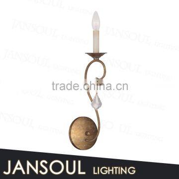 2015 chinese new lighting products simple design hign quality iron crystal chandelier wall lighting wrought iron wall lamp