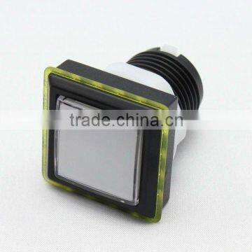 33mm square yellow illuminated push button switch mechanical pushbutton switch Momentary with LED light