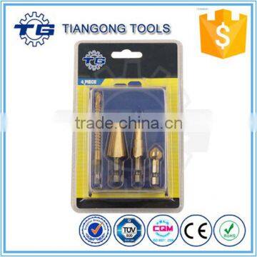 TG HSS titanium coated step drill set