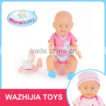 catching eye newest tearing rubber baby doll with diaper and feeting tools