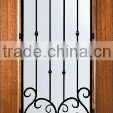 Single Wooden Panel Safety Doors Design With Grill DJ-S5303MW-5