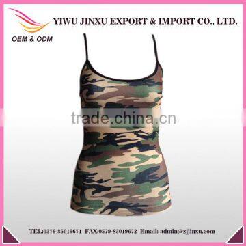 Camouflage Style Wholesale Ladies Tops Sexy Printed Stringer Gym Women Sports Singlets High Quality Sports Vests