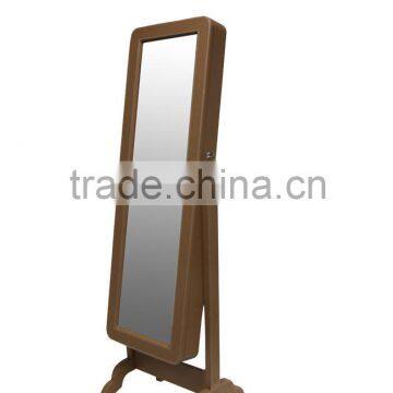 New design wood floor stand dressing mirror with jewelry storage wholesale