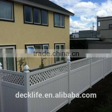 Outdoor UV Resistant PVC Fencing White DPL6x8-6078 Privacy Fence with Lattice