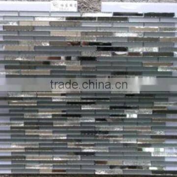 Foshan strip silver factory glass mosaic 350x300 mm