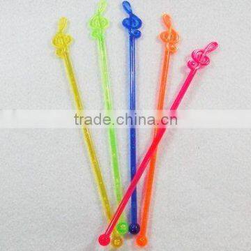 musical note plastic swizzle stick/plastic stirrer/drink stirrer