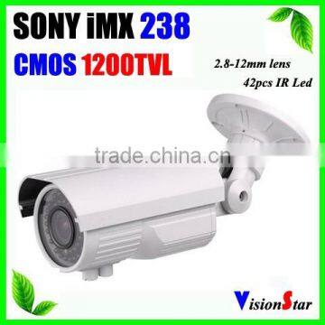 Sony IMX238 CMOS 1200TVL CCTV Camera WDR Function OSD Menu 42pcs IR LED Weatherproof Security Camera