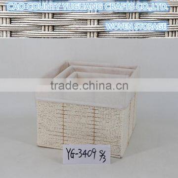 Decorative Paper Straw Sundries Storage Basket