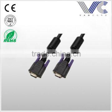 HDB 15 maleto male OD 8.2mm VGA cable with two ferrites