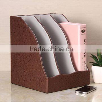 Special Offer Desktop Leather File Holder High-grade Commercial Office Information Creative Three Column File Frame photo-4