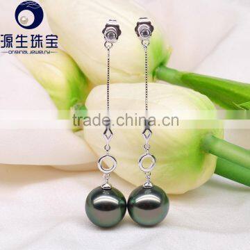 good design bridal jewelry 18k gold tahitian pearl drop earring for women