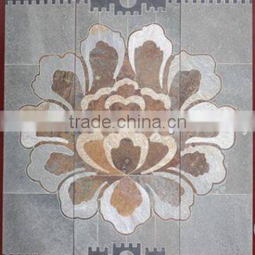 flower waterjet marble tiles design floor pattern