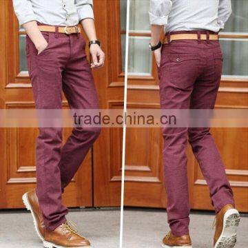 Hot design slim fit chinos many color strench trouser pants