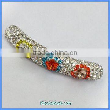 Wholesale Shamballa Rhinestone Pave Jewelry Charms Big Hole Tube Beads CTB-070B