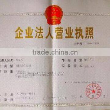 The business license of enterprise