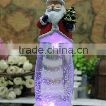 2014 santa christmas snowman water glitter light