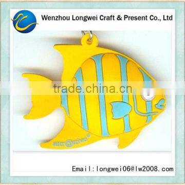 fish shaped 3d pvc rubber keychain/fridge magnets tourism souvenirs